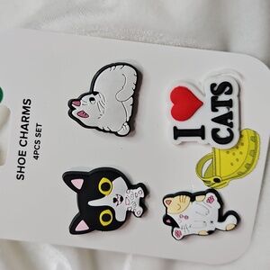 Women's Girl's Unisex Crocs Shoe Charms 4 Piece Set Cat Mom Cats Unique Gift
